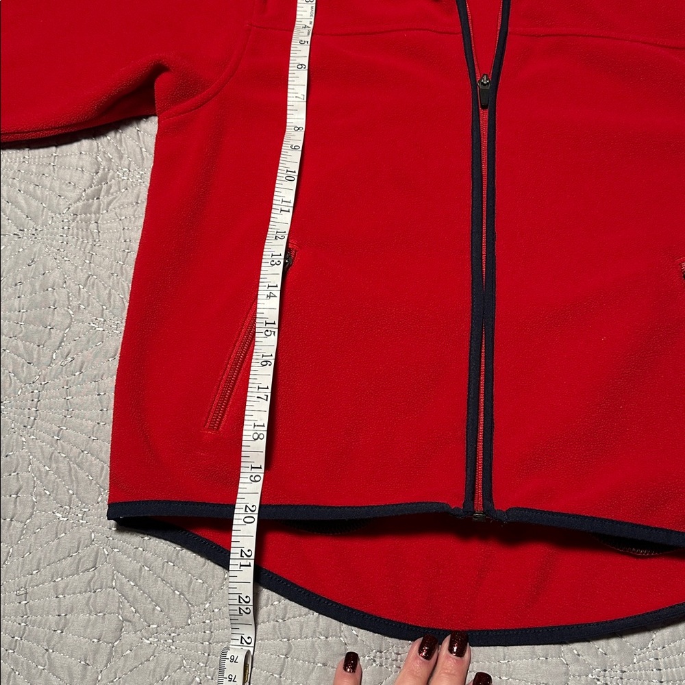 Lands' End Kids' Bright Red Fleece Jacket, EUC, Size Medium - Picture 7 of 10